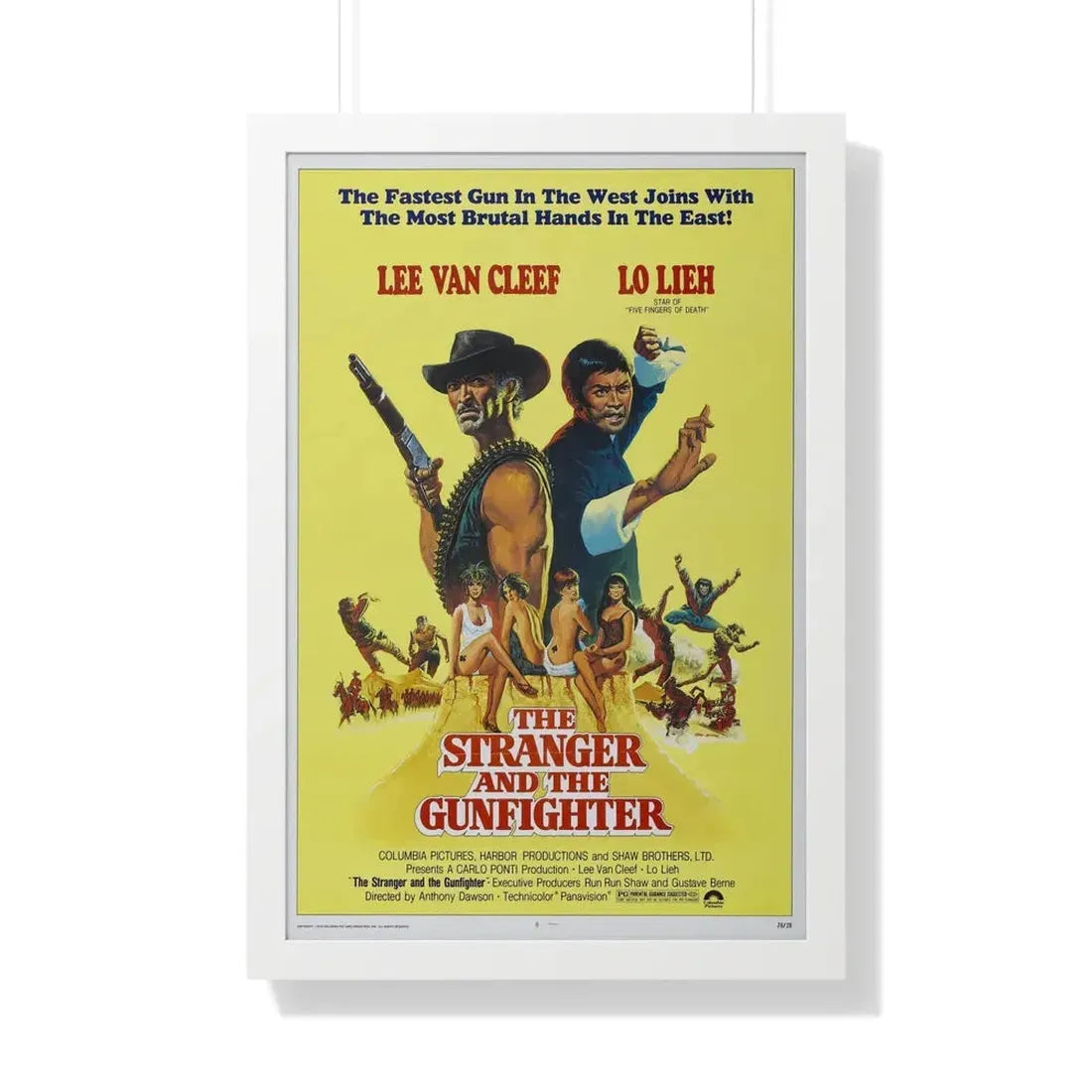 THE STRANGER AND THE GUNFIGHTER 1974 - Framed Movie Poster 20" x 30" White - The Sticker Space