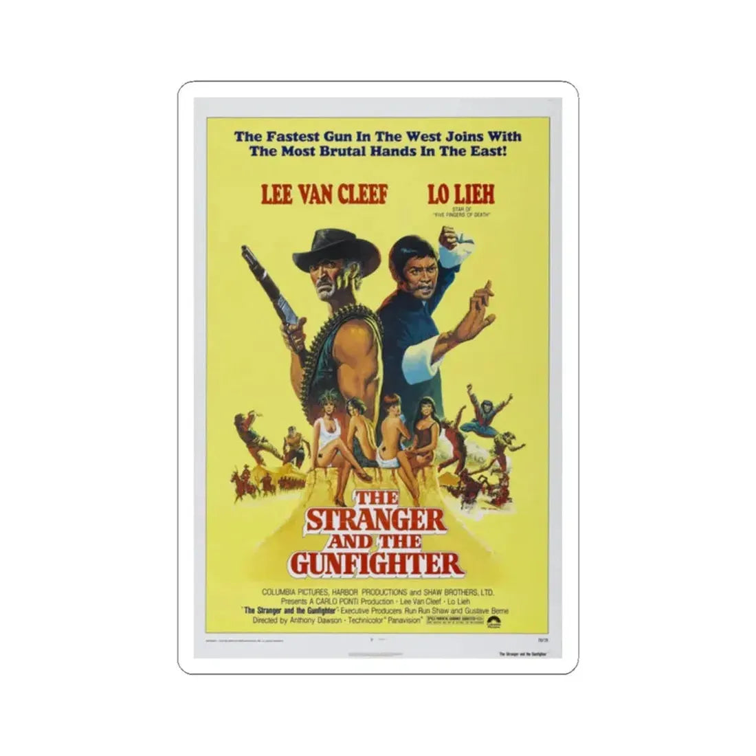 THE STRANGER AND THE GUNFIGHTER 1974 Movie Poster - STICKER Vinyl Kiss-Cut Decal 2 Inch White - The Sticker Space