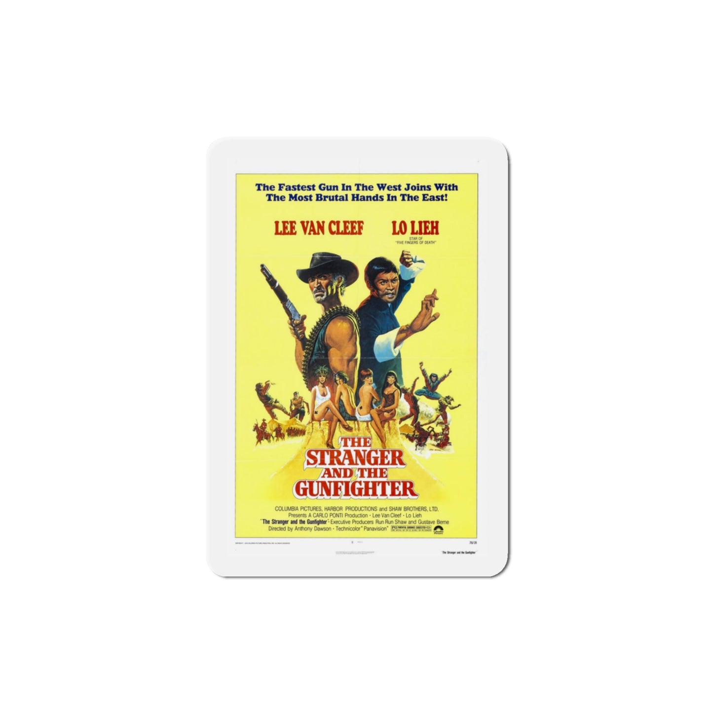 The Stranger and the Gunfighter 1976 Movie Poster Die-Cut Magnet-3" x 3"-The Sticker Space