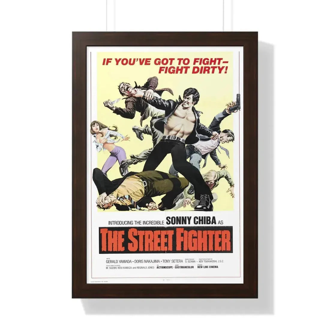 THE STREET FIGHTER 1974 - Framed Movie Poster 16″ x 24″ Walnut - The Sticker Space