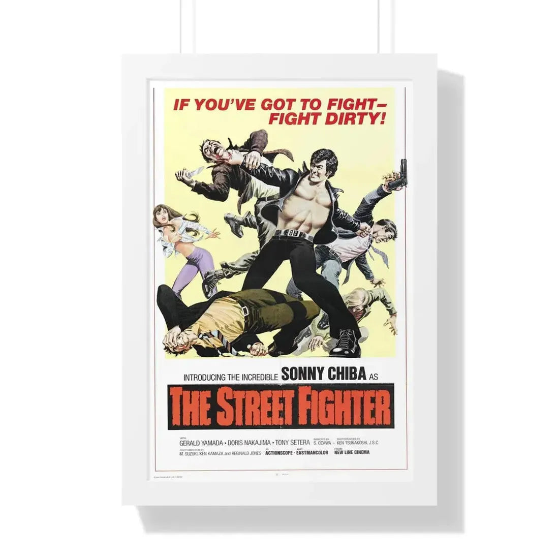 THE STREET FIGHTER 1974 - Framed Movie Poster 16″ x 24″ White - The Sticker Space