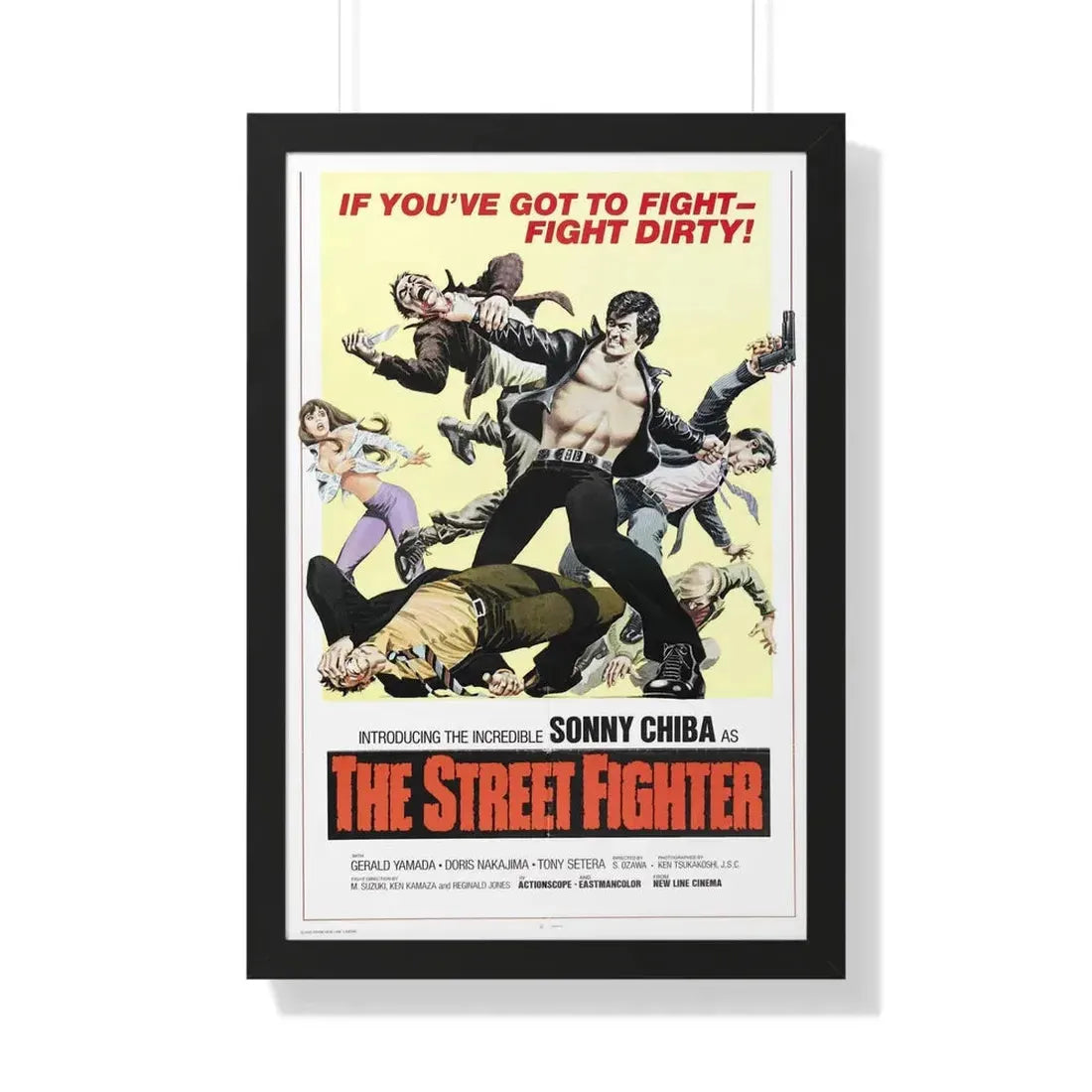 THE STREET FIGHTER 1974 - Framed Movie Poster 20" x 30" Black - The Sticker Space