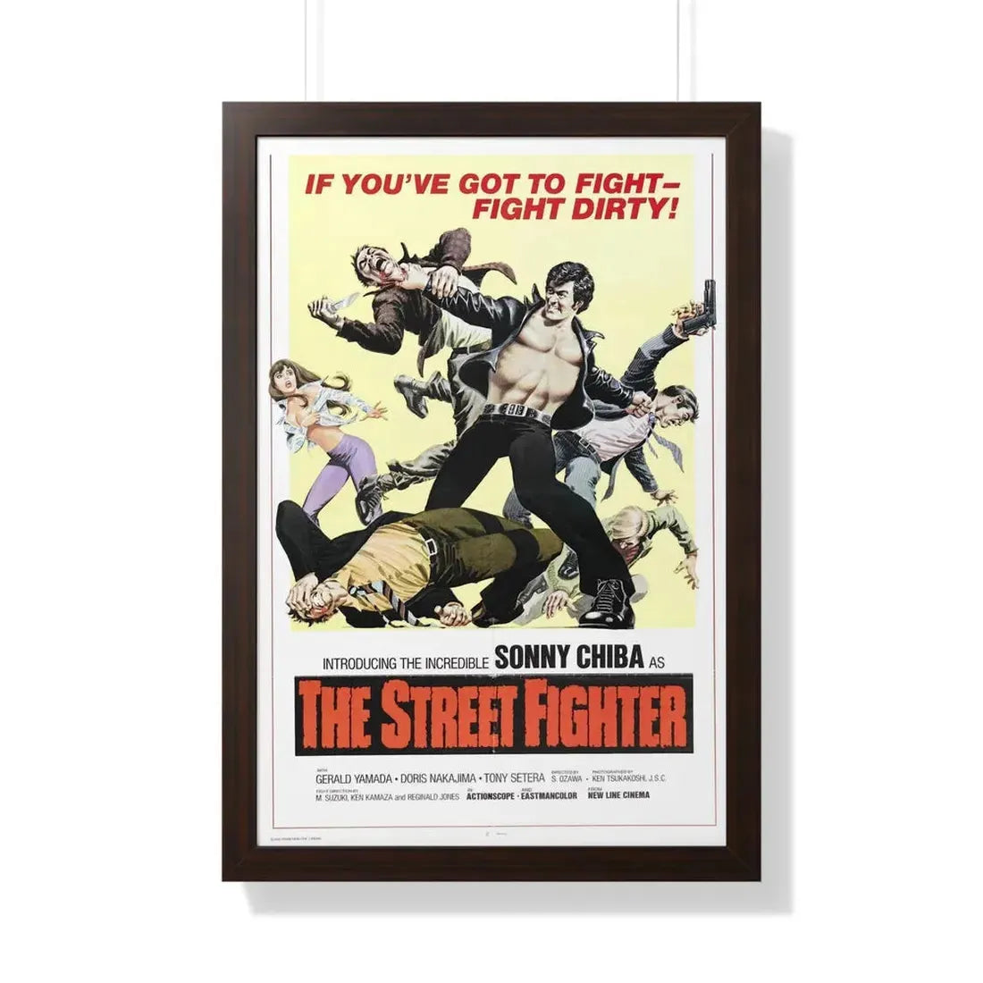 THE STREET FIGHTER 1974 - Framed Movie Poster 20" x 30" Walnut - The Sticker Space