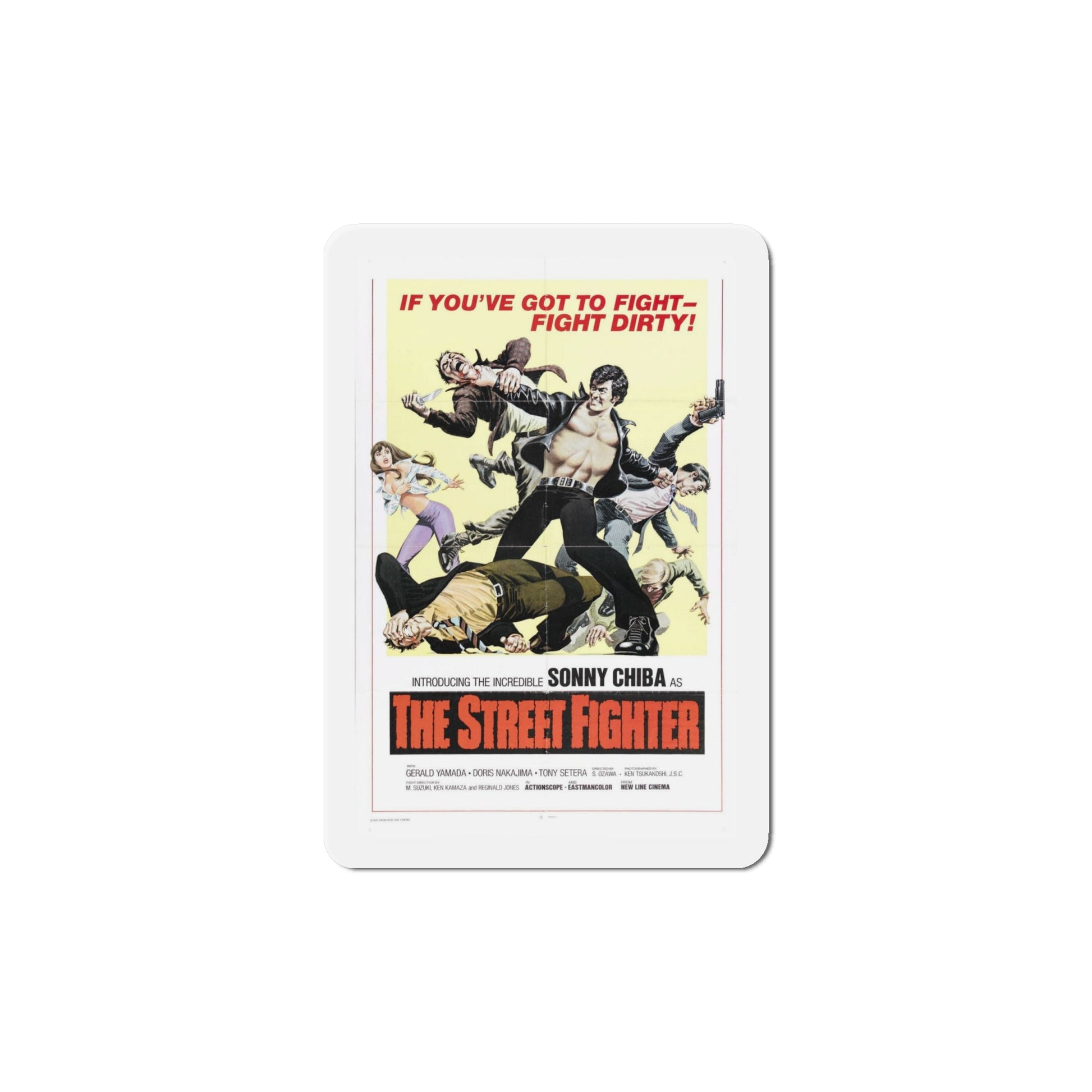 The Street Fighter 1974 Movie Poster Die-Cut Magnet-6 × 6"-The Sticker Space
