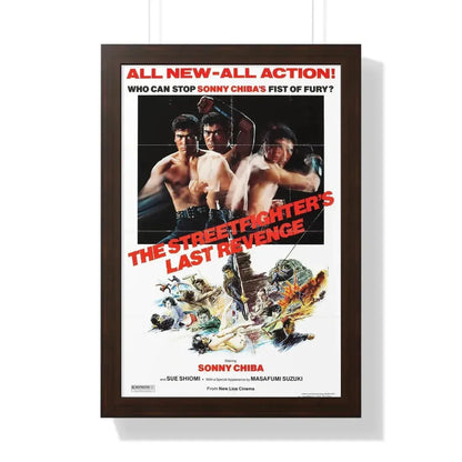 THE STREETFIGHTERS LAST REVENGE 1974 - Framed Movie Poster 16″ x 24″ Walnut - The Sticker Space
