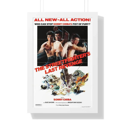 THE STREETFIGHTERS LAST REVENGE 1974 - Framed Movie Poster 16″ x 24″ White - The Sticker Space
