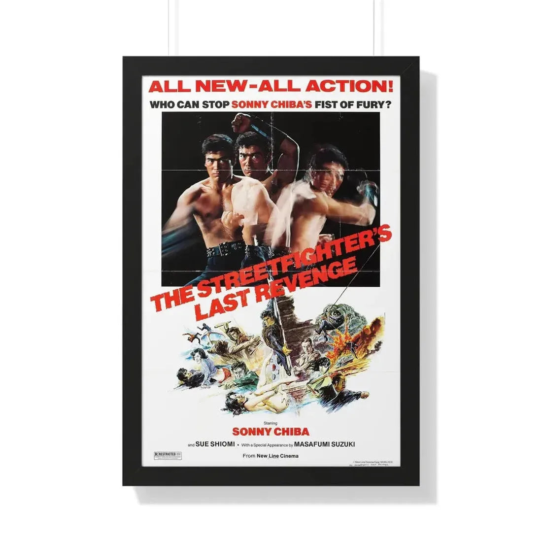 THE STREETFIGHTERS LAST REVENGE 1974 - Framed Movie Poster 20" x 30" Black - The Sticker Space