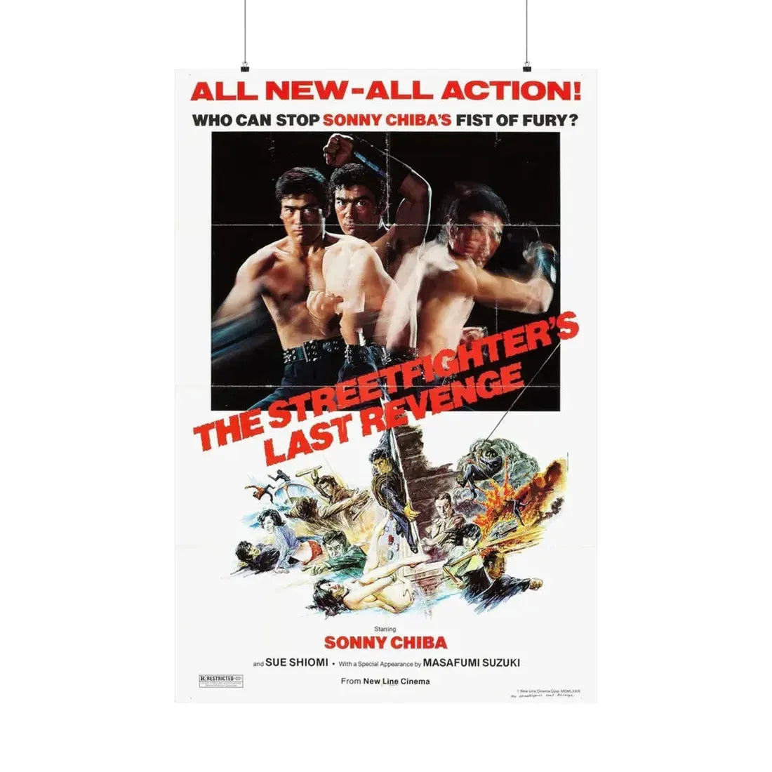 THE STREETFIGHTERS LAST REVENGE 1974 - Paper Movie Poster 36" x 54" Matte - The Sticker Space