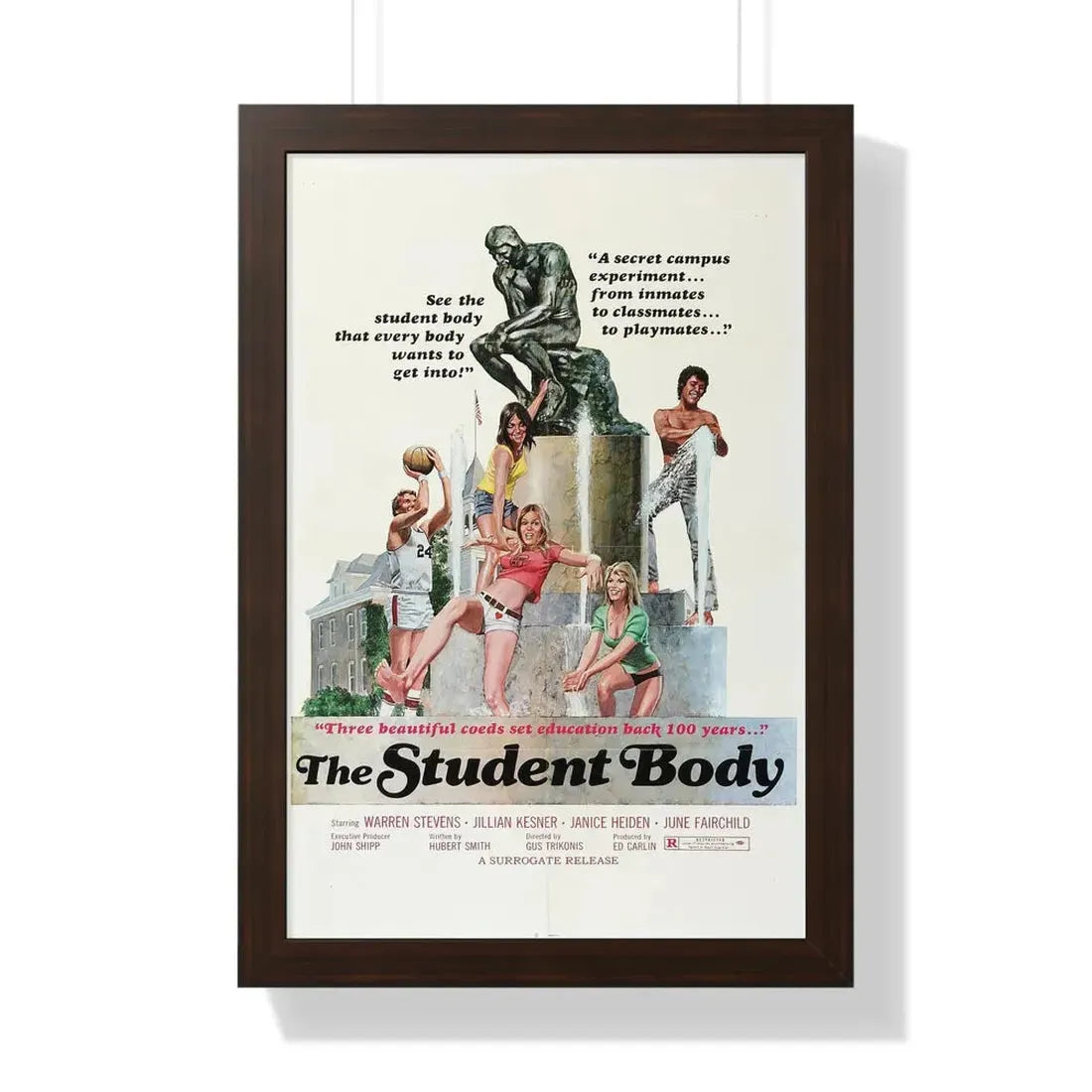 THE STUDENT BODY 1976 - Framed Movie Poster 16″ x 24″ Walnut - The Sticker Space
