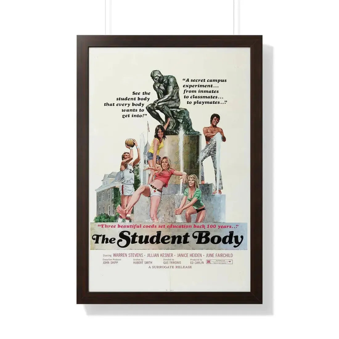 THE STUDENT BODY 1976 - Framed Movie Poster 20" x 30" Walnut - The Sticker Space