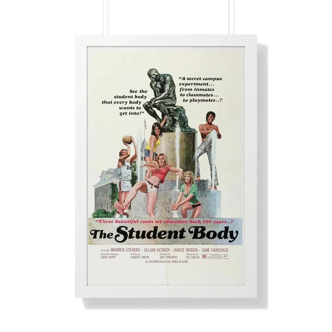 THE STUDENT BODY 1976 - Framed Movie Poster 20" x 30" White - The Sticker Space
