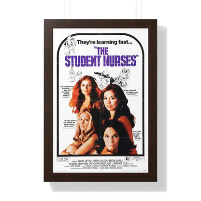 THE STUDENT NURSES 1970 - Framed Movie Poster 16″ x 24″ Walnut - The Sticker Space