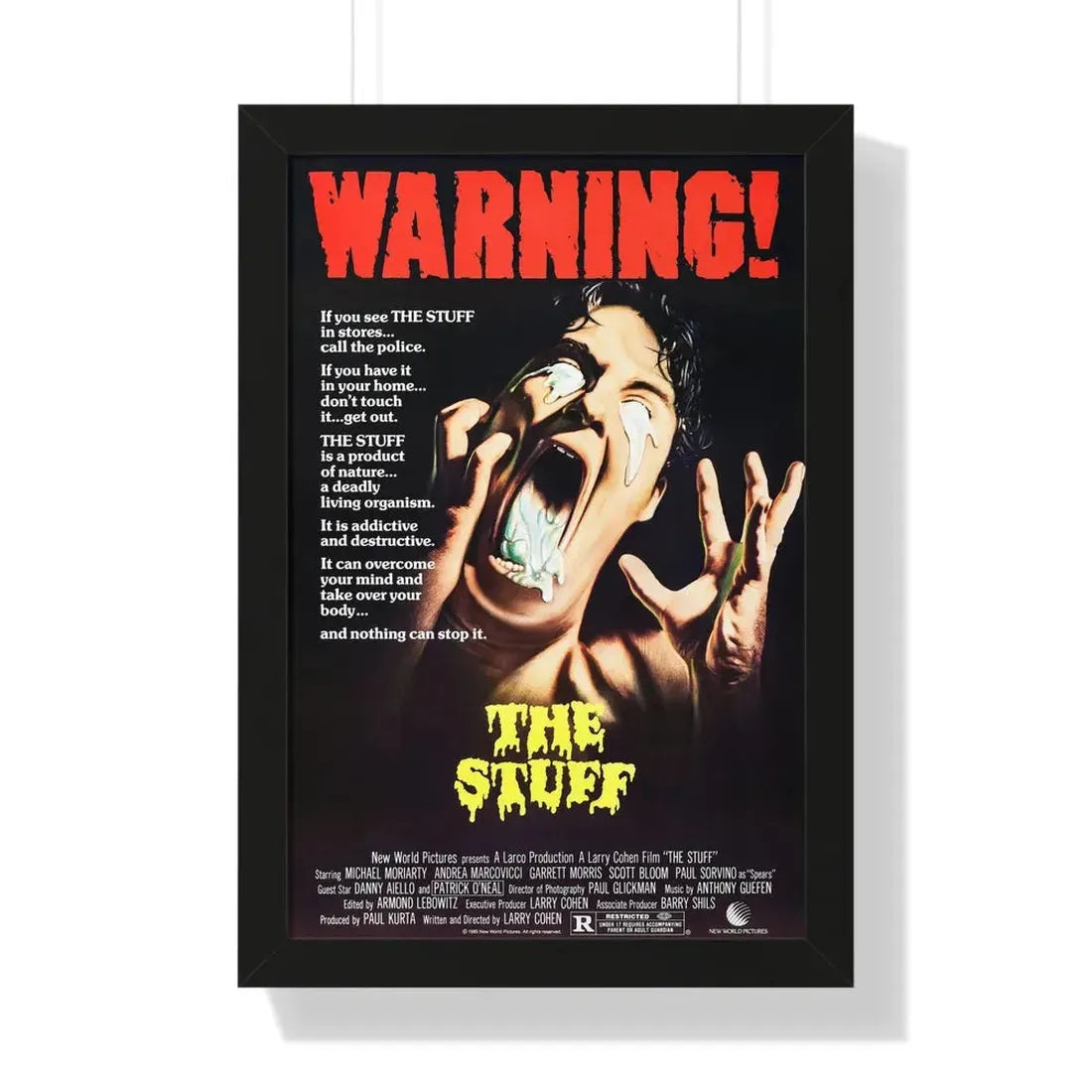 THE STUFF 1985 - Framed Movie Poster 16″ x 24″ Black - The Sticker Space