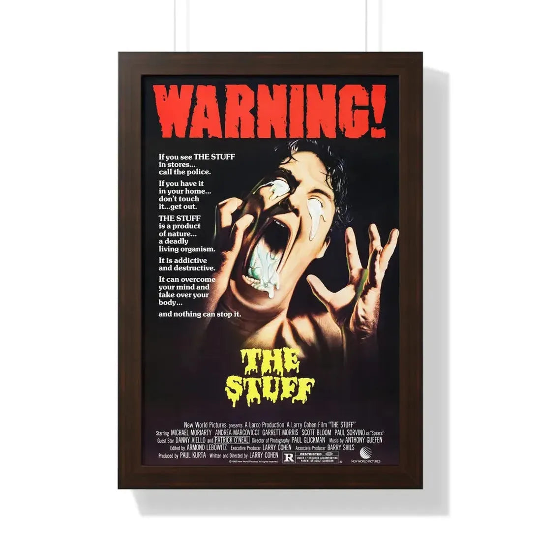 THE STUFF 1985 - Framed Movie Poster 16″ x 24″ Walnut - The Sticker Space