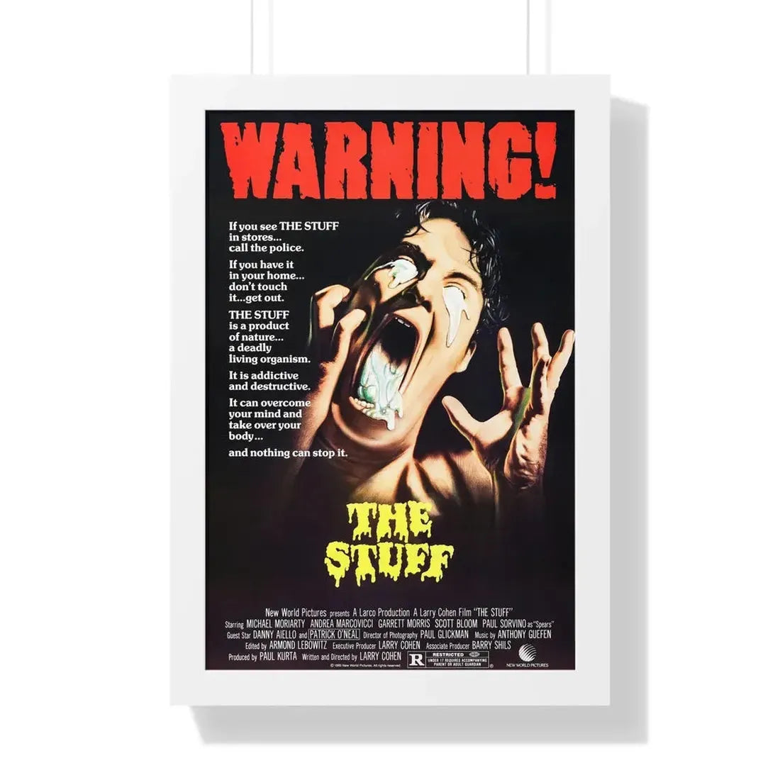 THE STUFF 1985 - Framed Movie Poster 16″ x 24″ White - The Sticker Space