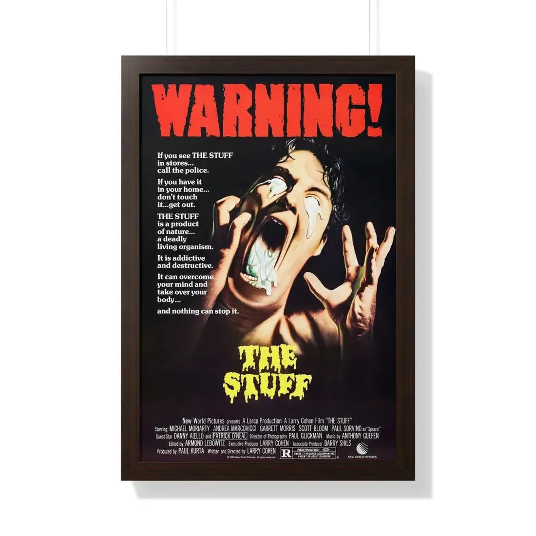 THE STUFF 1985 - Framed Movie Poster 20" x 30" Walnut - The Sticker Space