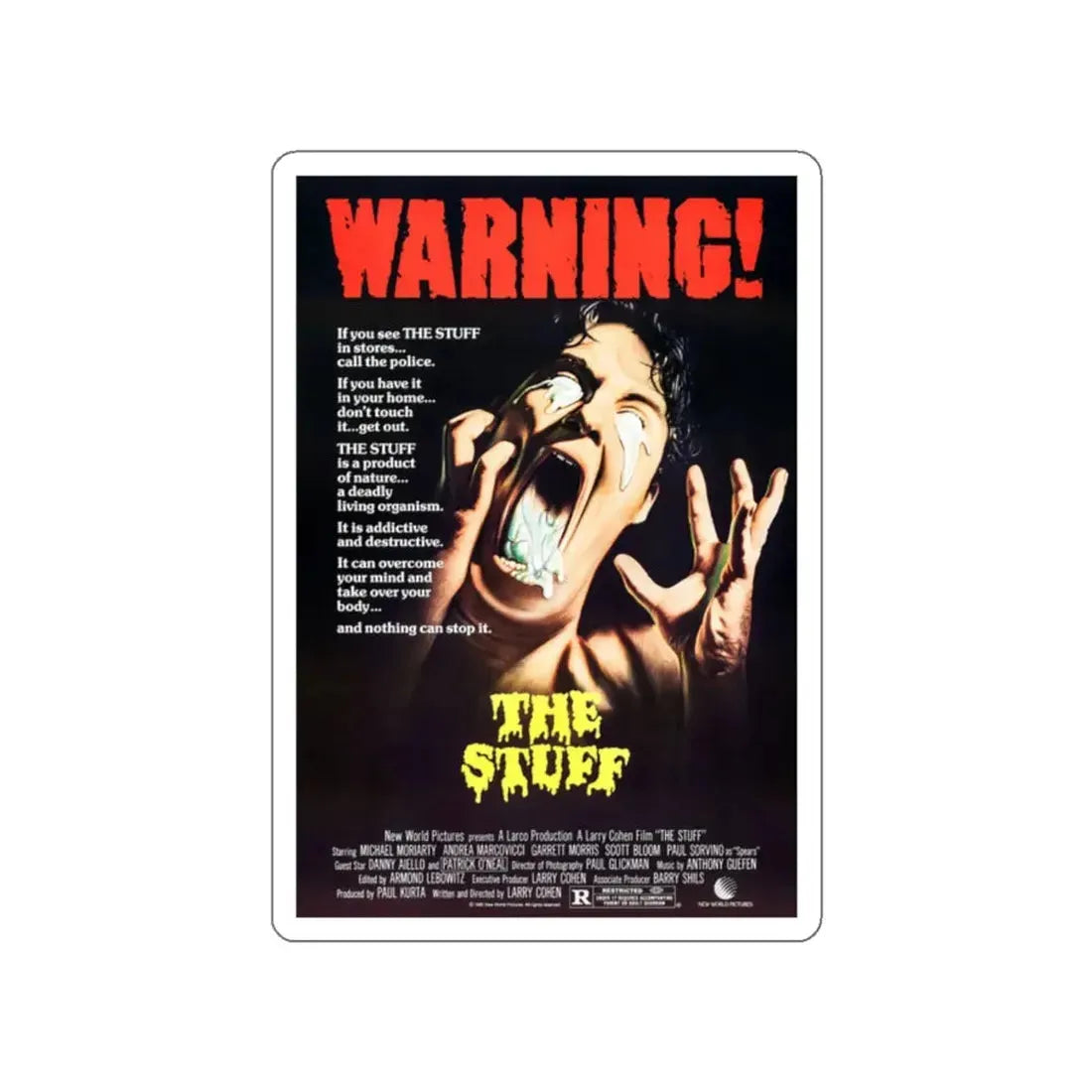 THE STUFF 1985 Movie Poster STICKER Vinyl Die-Cut Decal 2 Inch - The Sticker Space