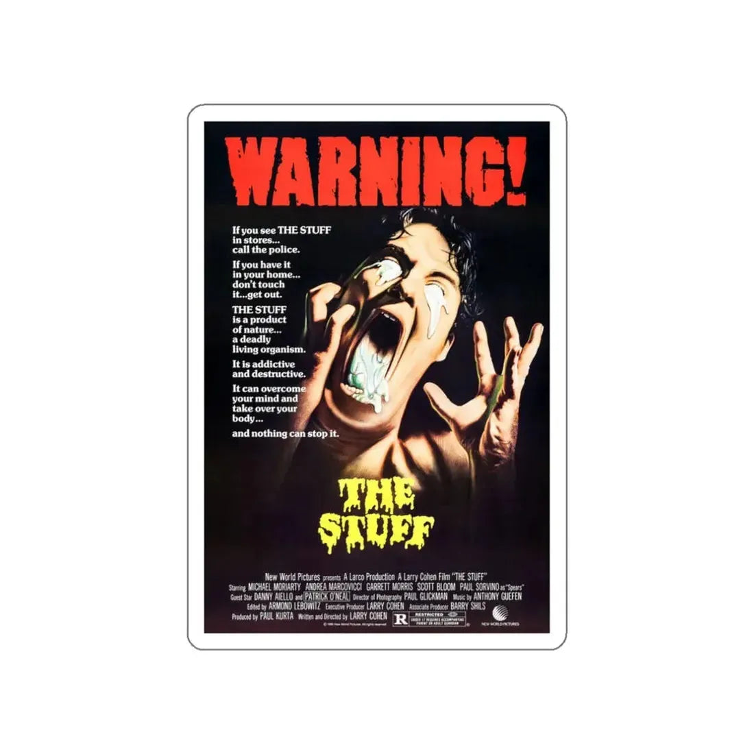 THE STUFF 1985 Movie Poster STICKER Vinyl Die-Cut Decal 3 Inch - The Sticker Space