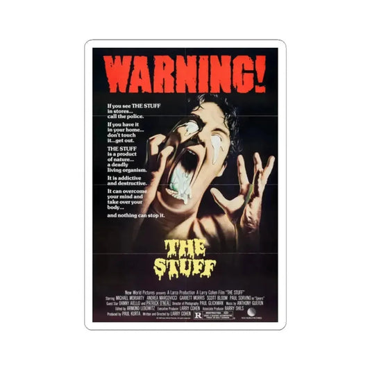 The Stuff 1985 Movie Poster - STICKER Vinyl Kiss-Cut Decal 2 Inch White - The Sticker Space