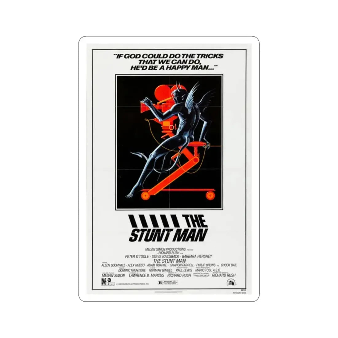 The Stunt Man 1980 Movie Poster STICKER Vinyl Die-Cut Decal 2 Inch - The Sticker Space