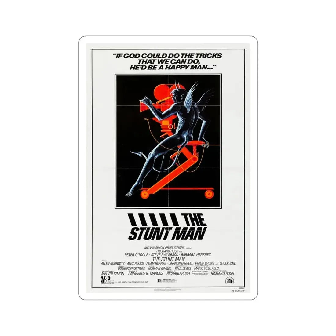 The Stunt Man 1980 Movie Poster STICKER Vinyl Die-Cut Decal 4 Inch - The Sticker Space