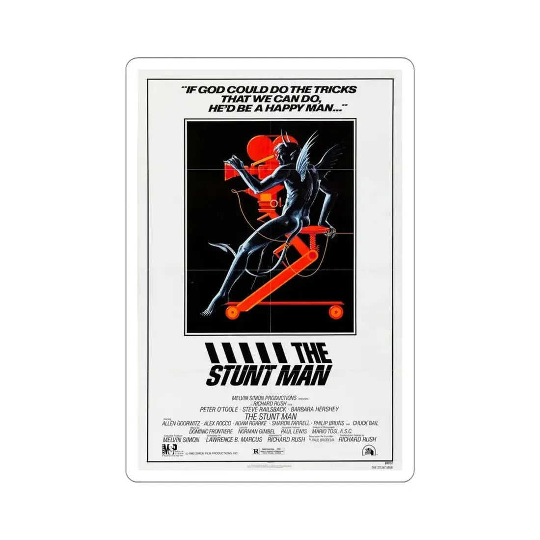 The Stunt Man 1980 Movie Poster STICKER Vinyl Die-Cut Decal 5 Inch - The Sticker Space