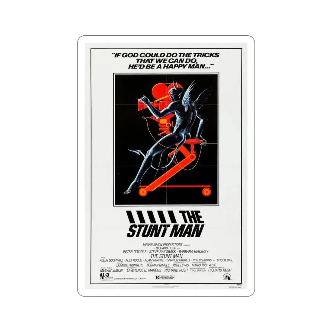 The Stunt Man 1980 Movie Poster STICKER Vinyl Die-Cut Decal 6 Inch - The Sticker Space