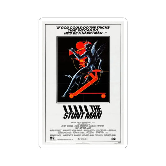 The Stunt Man 1980 Movie Poster - STICKER Vinyl Kiss-Cut Decal 2 Inch White - The Sticker Space