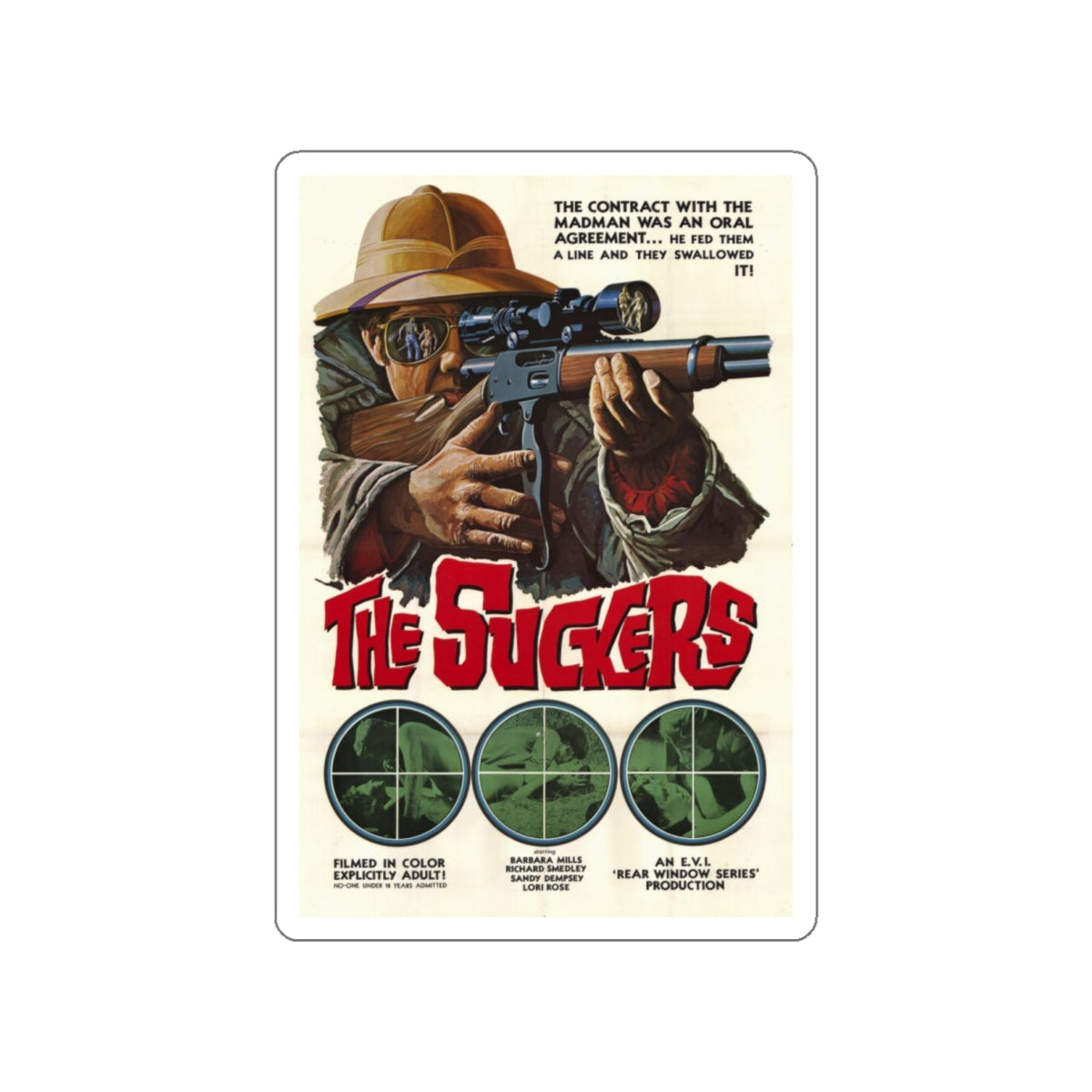 THE SUCKERS 1972 Movie Poster STICKER Vinyl Die-Cut Decal-White-The Sticker Space