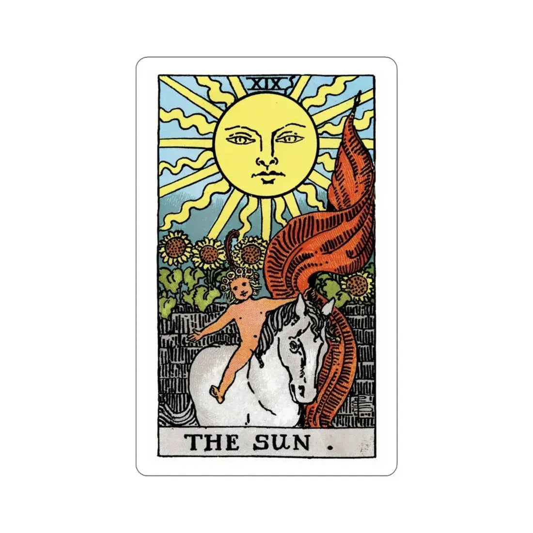 The Sun (Rider Waite Tarot Deck) STICKER Vinyl Die-Cut Decal 3 Inch - The Sticker Space