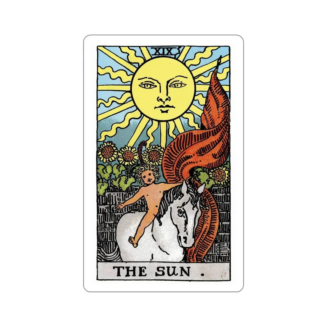 The Sun (Rider Waite Tarot Deck) STICKER Vinyl Die-Cut Decal 6 Inch - The Sticker Space