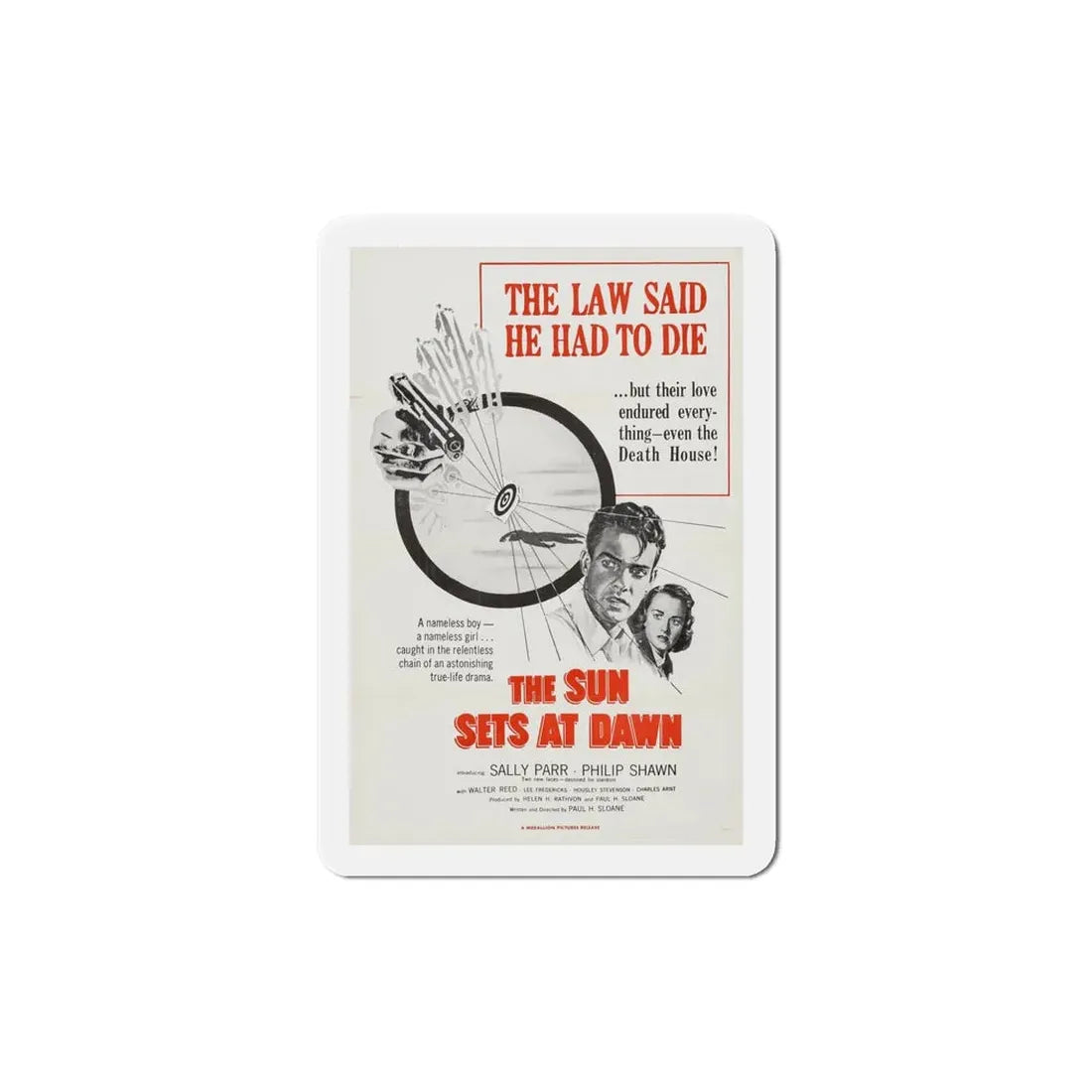 The Sun Sets at Dawn 1950 Movie Poster Refrigerator Magnet 5 Inch - The Sticker Space