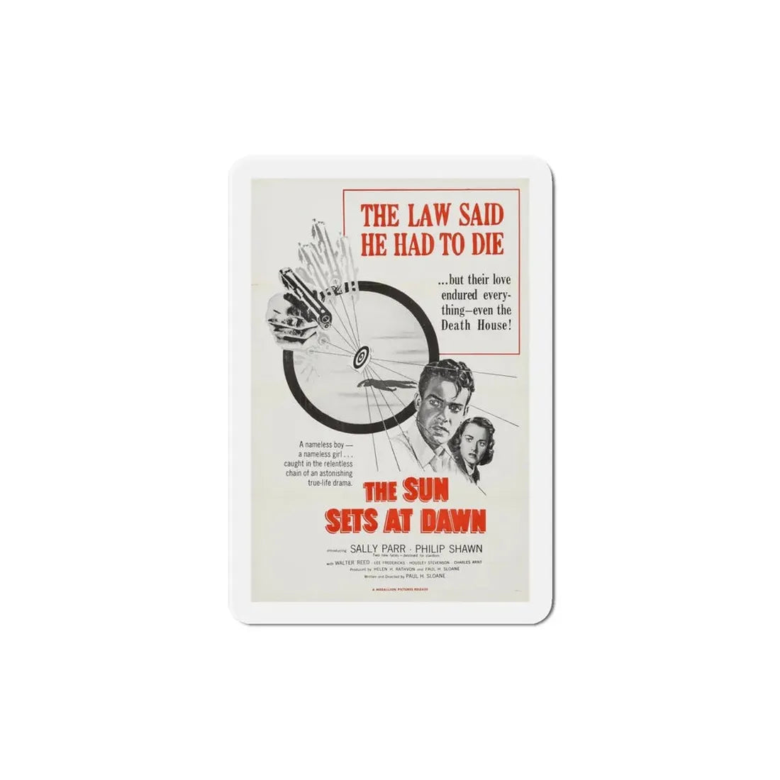 The Sun Sets at Dawn 1950 Movie Poster Refrigerator Magnet 6 Inch - The Sticker Space