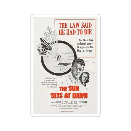 The Sun Sets at Dawn 1950 Movie Poster - STICKER Vinyl Kiss-Cut Decal 4 Inch White - The Sticker Space