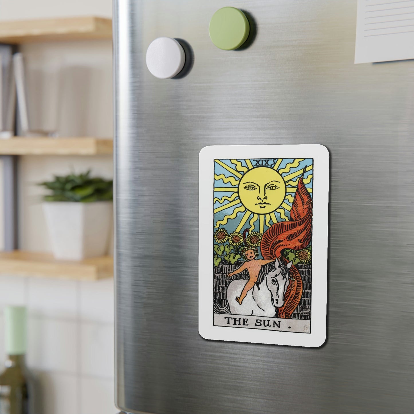 The Sun (Tarot Card) Die-Cut Magnet-The Sticker Space