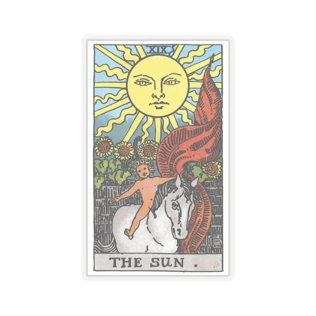 The Sun (Tarot Card) STICKER Vinyl Kiss-Cut Decal 4 Inch Transparent - The Sticker Space