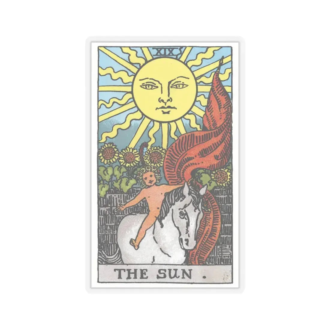 The Sun (Tarot Card) STICKER Vinyl Kiss-Cut Decal 6 Inch Transparent - The Sticker Space