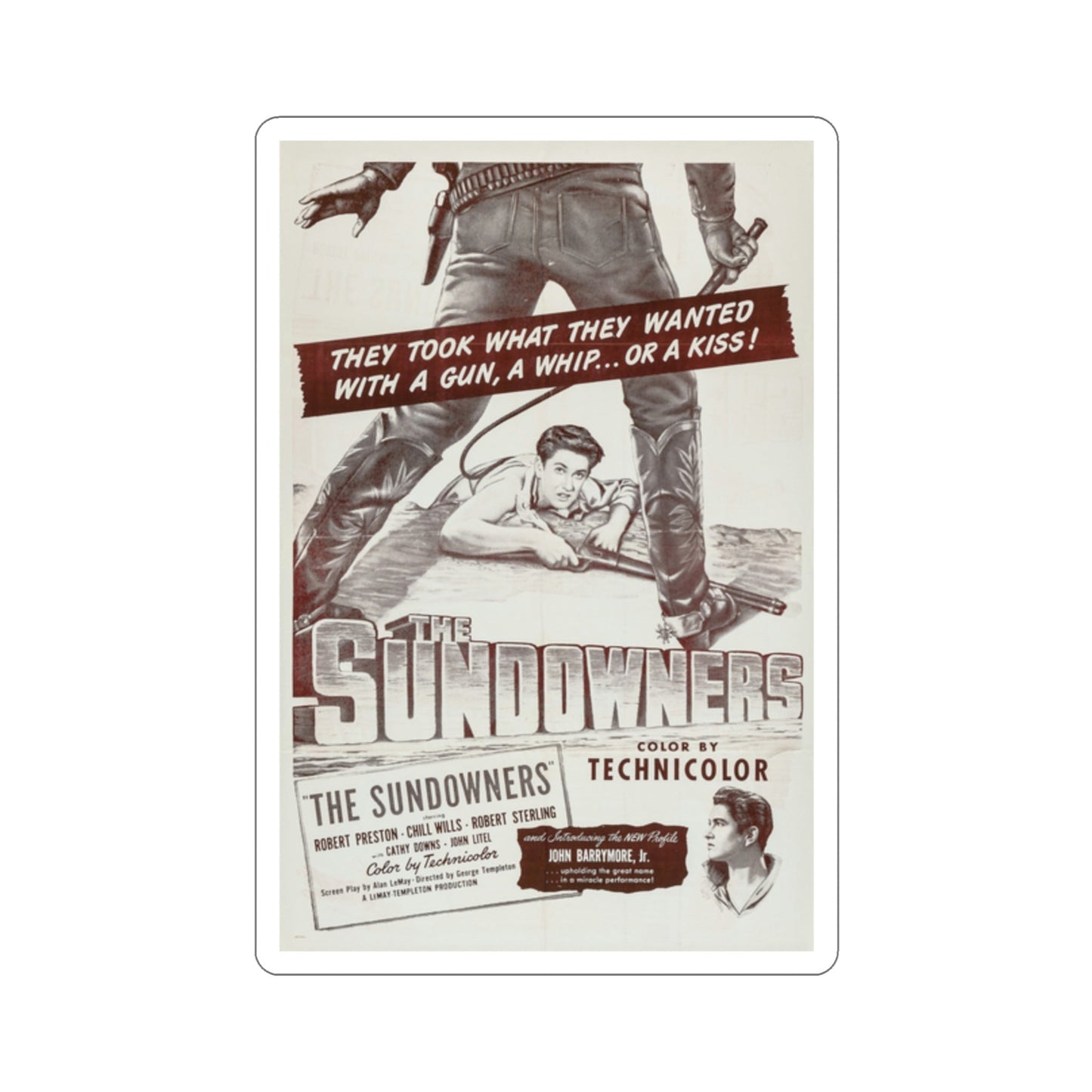 The Sundowners 1950 Movie Poster STICKER Vinyl Die-Cut Decal-2 Inch-The Sticker Space