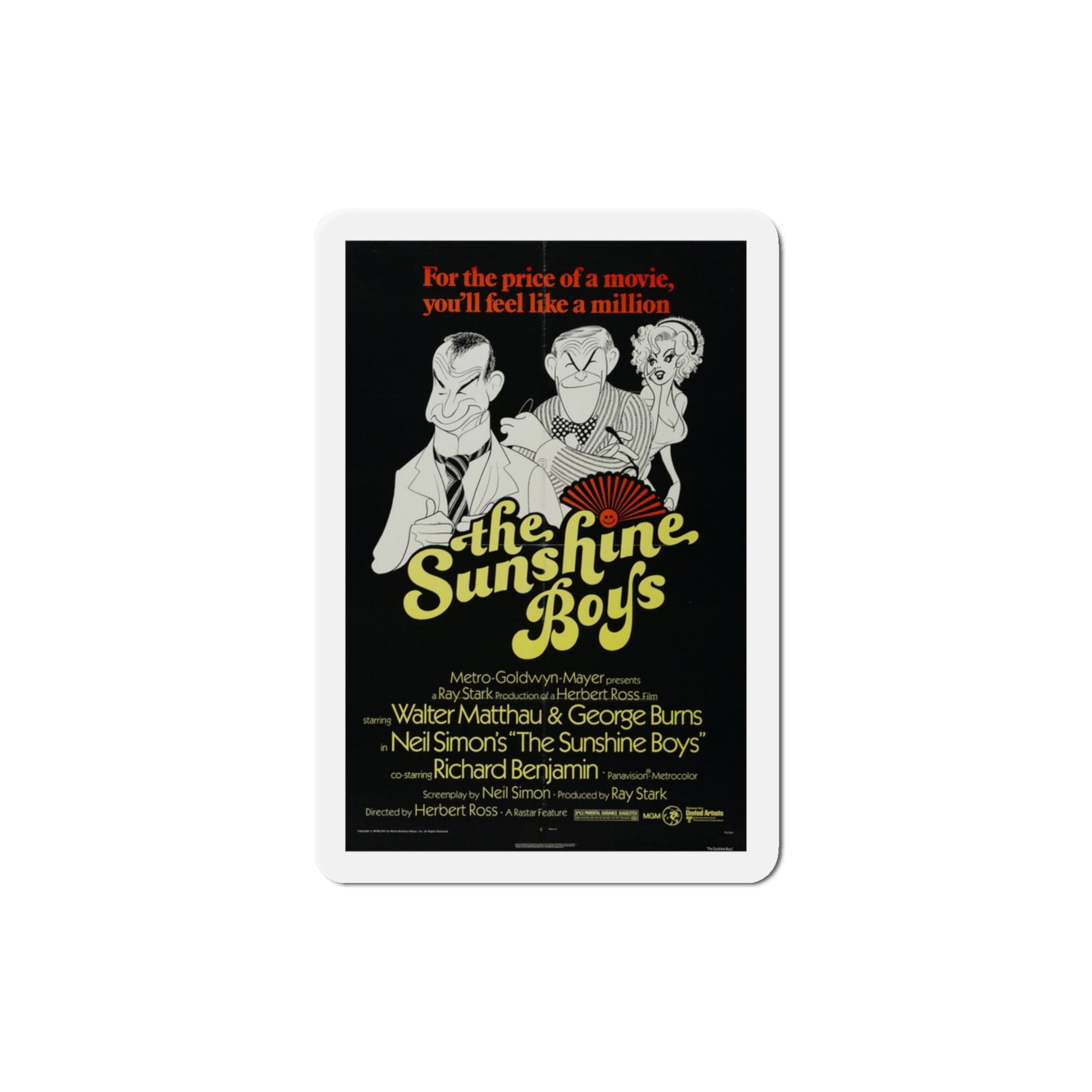 The Sunshine Boys 1975 Movie Poster Die-Cut Magnet-3" x 3"-The Sticker Space