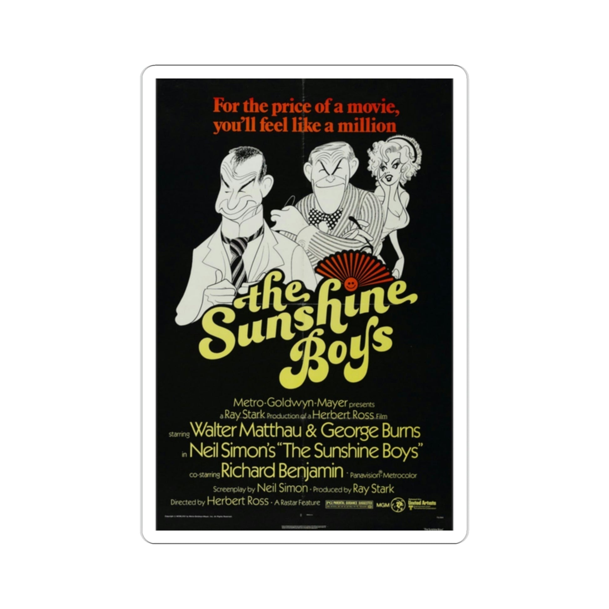 The Sunshine Boys 1975 Movie Poster STICKER Vinyl Die-Cut Decal-2 Inch-The Sticker Space