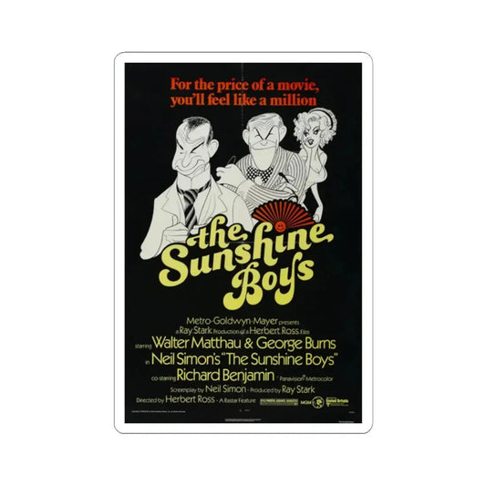 The Sunshine Boys 1975 Movie Poster - STICKER Vinyl Kiss-Cut Decal 2 Inch White - The Sticker Space