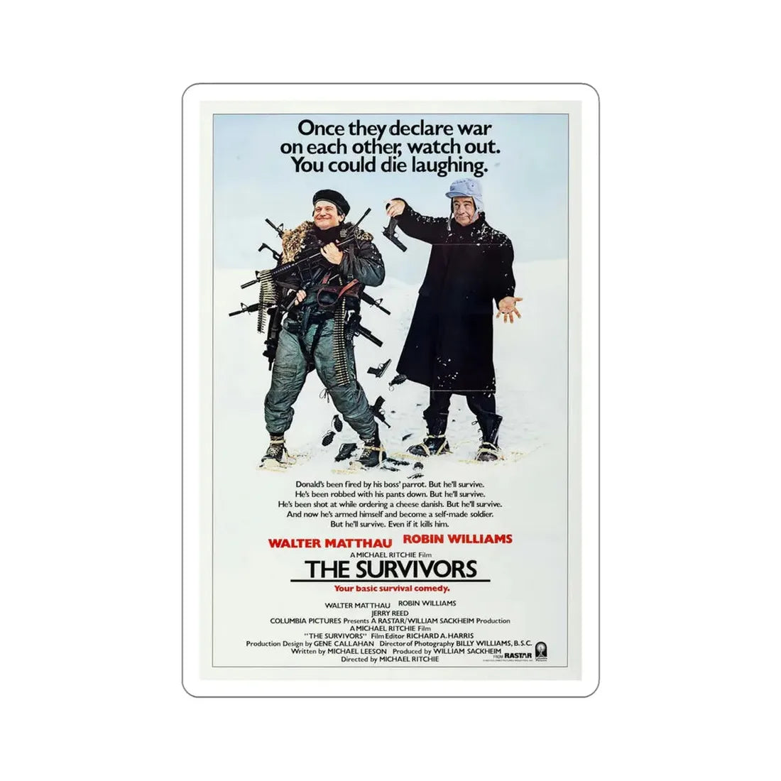 The Survivors 1983 Movie Poster STICKER Vinyl Die-Cut Decal 5 Inch - The Sticker Space