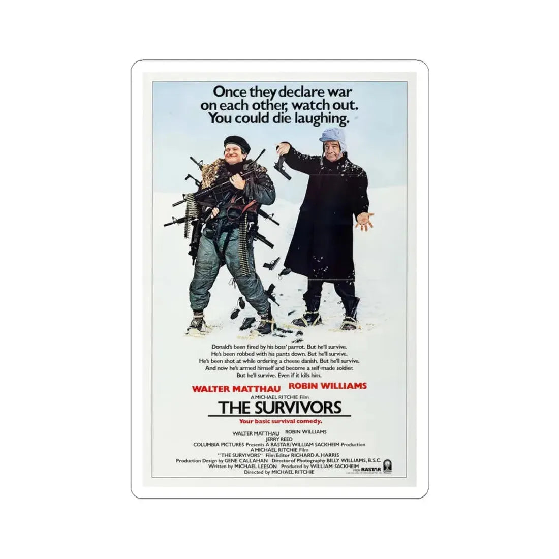 The Survivors 1983 Movie Poster - STICKER Vinyl Kiss-Cut Decal 4 Inch White - The Sticker Space