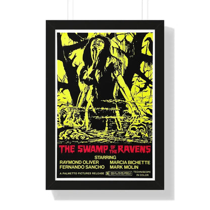 THE SWAMP OF THE RAVENS 1974 - Framed Movie Poster 16″ x 24″ Black - The Sticker Space