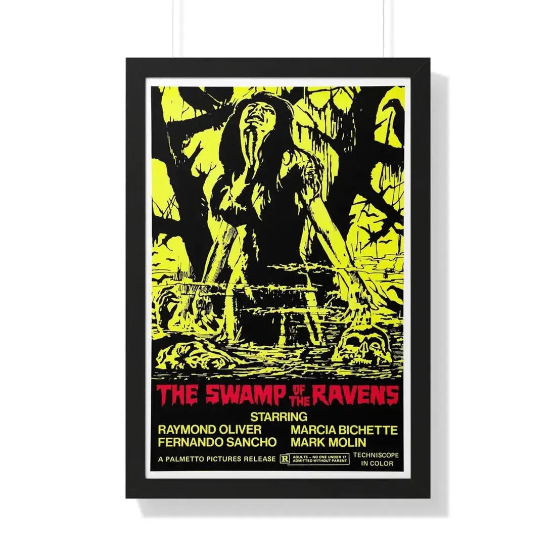 THE SWAMP OF THE RAVENS 1974 - Framed Movie Poster 20" x 30" Black - The Sticker Space