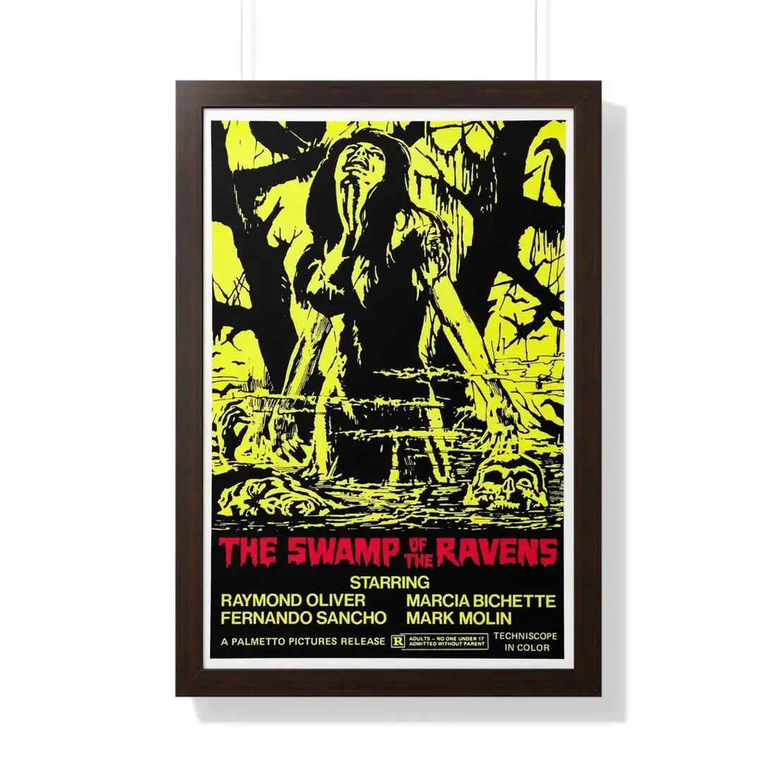THE SWAMP OF THE RAVENS 1974 - Framed Movie Poster 20" x 30" Walnut - The Sticker Space