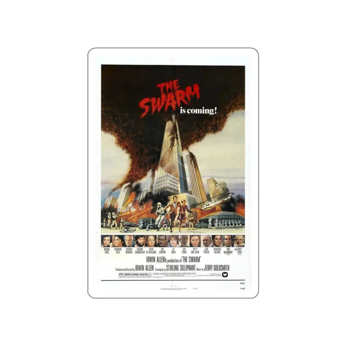 THE SWARM 1978 Movie Poster STICKER Vinyl Die-Cut Decal 3 Inch - The Sticker Space