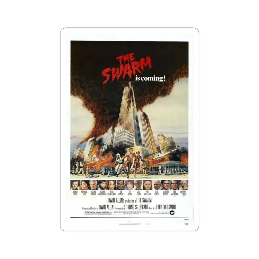 THE SWARM 1978 Movie Poster - STICKER Vinyl Kiss-Cut Decal 4 Inch White - The Sticker Space