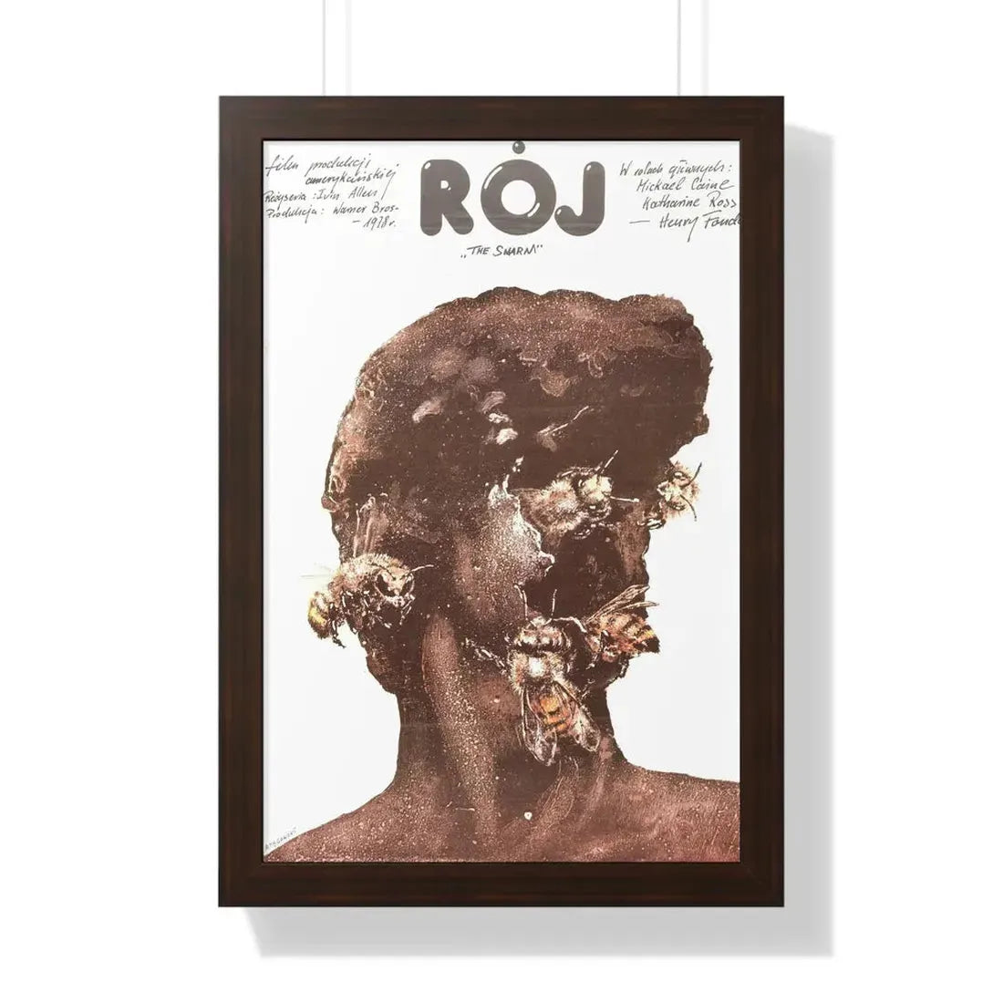 THE SWARM (POLISH) 1978 - Framed Movie Poster 16″ x 24″ Walnut - The Sticker Space