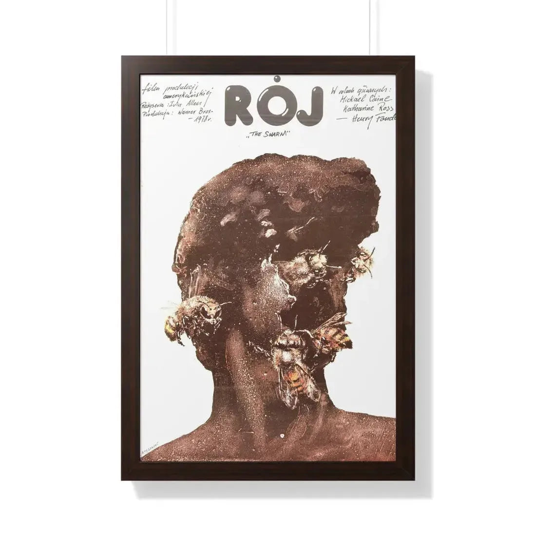 THE SWARM (POLISH) 1978 - Framed Movie Poster 20" x 30" Walnut - The Sticker Space